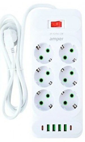 Сетевой удлинитель Amper JH-1076U-4W 109749