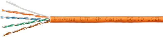 Бухта Cabeus UTP-4P-Cat.5e-SOLID-LSZH-OR-LIGHT-50, 50м 136469
