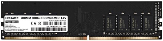 Оперативная память 8GB DDR4 2666MHz ExeGate Value (EX283082RUS) 510086