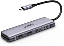 Док-станция UGREEN 6-in-1 USB-C Hub Gray (CM195) 120214