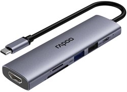 Док-станция Rapoo XD61 6-in-1 USB-C Adapter Grey 119917