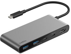 Док-станция Belkin 7-Port USB-C Hub with Dual USB-C Ports Space Gray 119099