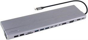 Док-станция VCOM 15 in 1 USB 3.2 Docking Station Space Gray (CU4703) 119089