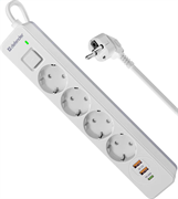 Сетевой фильтр Defender DFS-141 White 109650