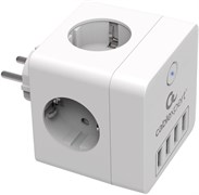Сетевой фильтр Cablexpert Cube CUBE-4-U4-W 110365
