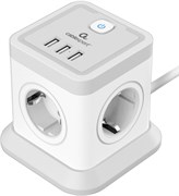 Сетевой фильтр Cablexpert Tower TWR-4-U3-W-2 110381