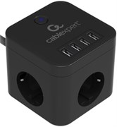 Сетевой фильтр Cablexpert Cube CUBE-3-U4-B-1.5 110363