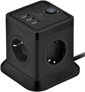 Сетевой фильтр Cablexpert Tower TWR-4-U3-B-3 110380