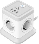 Сетевой фильтр Cablexpert Tower TWR-4-CU2-W-2 110378