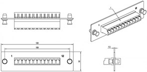 Оптическая панель Hyperline FO-FPM-W120H32-12LC-BL 139262
