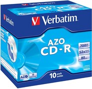 Диск CD-R Verbatim 700MB 52x AZO Crystal Jewel Case (10 шт.) 505529