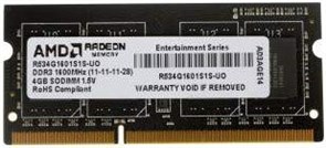 Оперативная память 4GB DDR-III 1600MHz AMD SO-DIMM (R534G1601S1S-U) OEM 510280