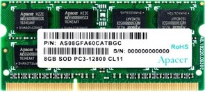 Оперативная память 8GB DDR-III 1600MHz Apacer SO-DIMM (AS08GFA60CATBGC) 510313