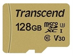 Карта памяти 128GB MicroSD Transcend 500S + SD адаптер  (TS128GUSD500S) 503868