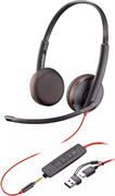 Гарнитура Plantronics (Poly) Blackwire 3225 Stereo USB-C Headset +3.5mm Plug +USB-C/A Adapter (Bulk) 500062
