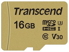 Карта памяти 16GB MicroSD Transcend + SD адаптер  (TS16GUSD500S) 503733