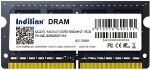 Оперативная память 16GB DDR5 5600MHz Indilinx SO-DIMM (IND-ID5N56SP16X) 510183