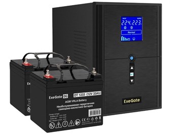 Комплект  Exegate SineTower SZ-2000.LCD.AVR.3SH.1C13.USB 225829