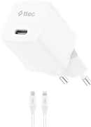 Сетевое зарядное устройство ttec SmartCharger Pro GAN 20W White + Lightning Cable 122260