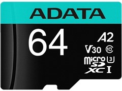Карта памяти 64GB MicroSD ADATA + SD адаптер (AUSDX64GUI3V30SA2-RA1) 503651